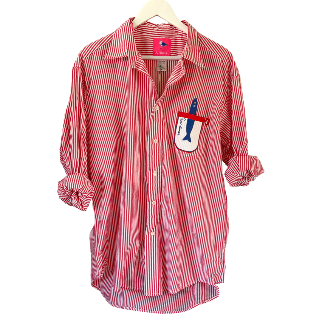 Le Sardine Boyfriend Shirt Red