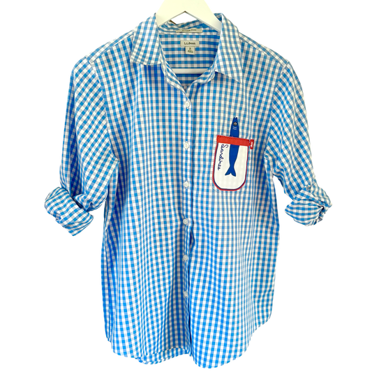 Le Sardine Shirt Lt Blue White Check