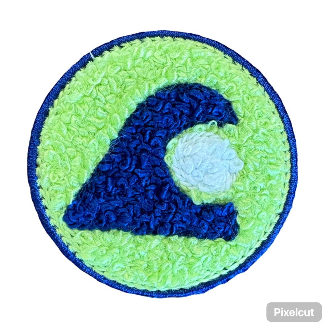 2” Chenille Round Wave Patch