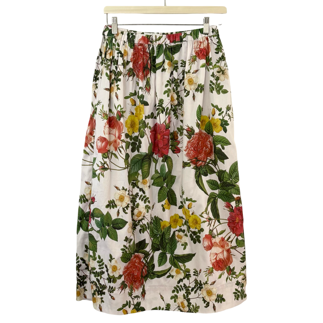 PREOWNED FLORAL MIDI SKIRT