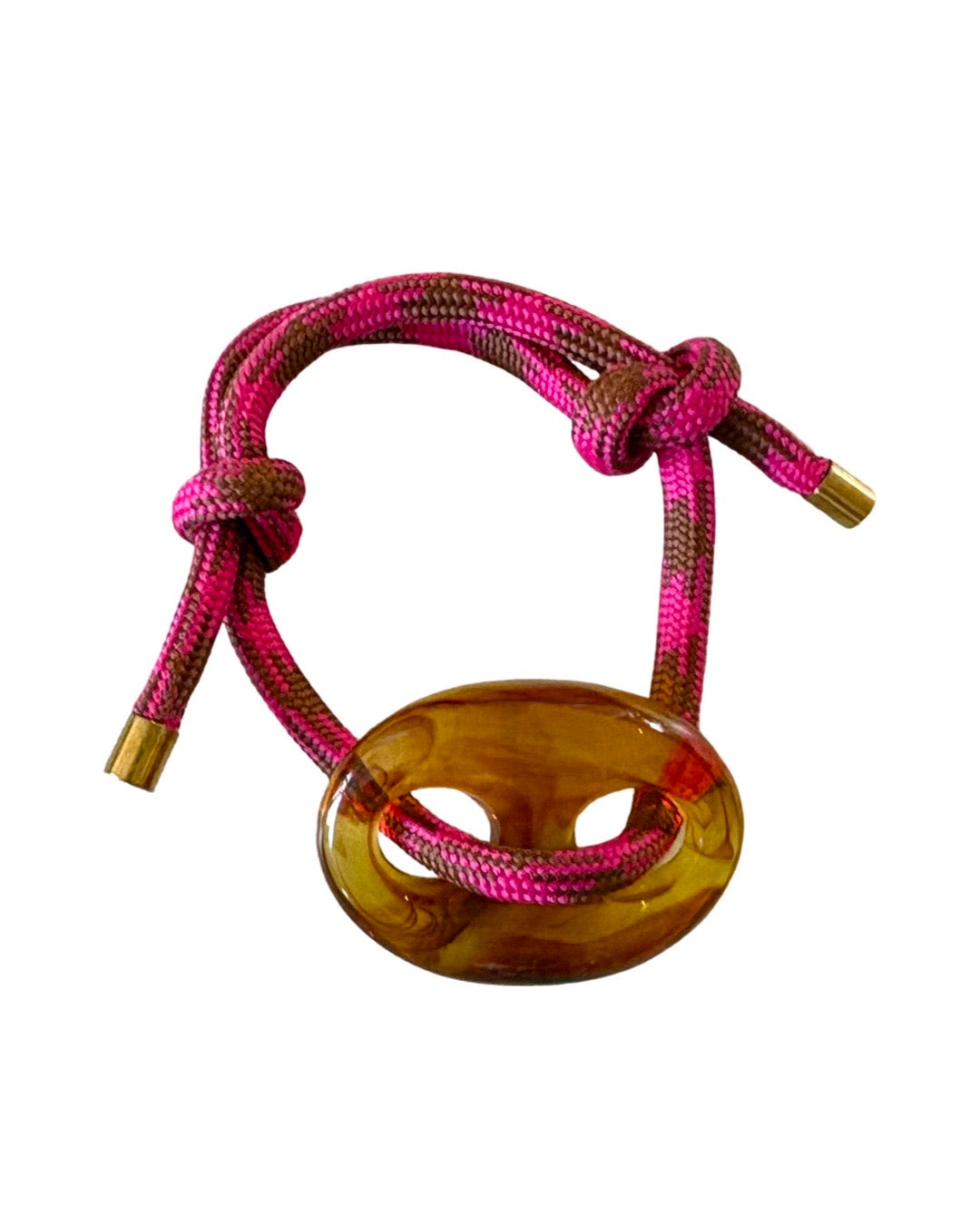 Fuschia Brown Argyle Mariner Bracelet