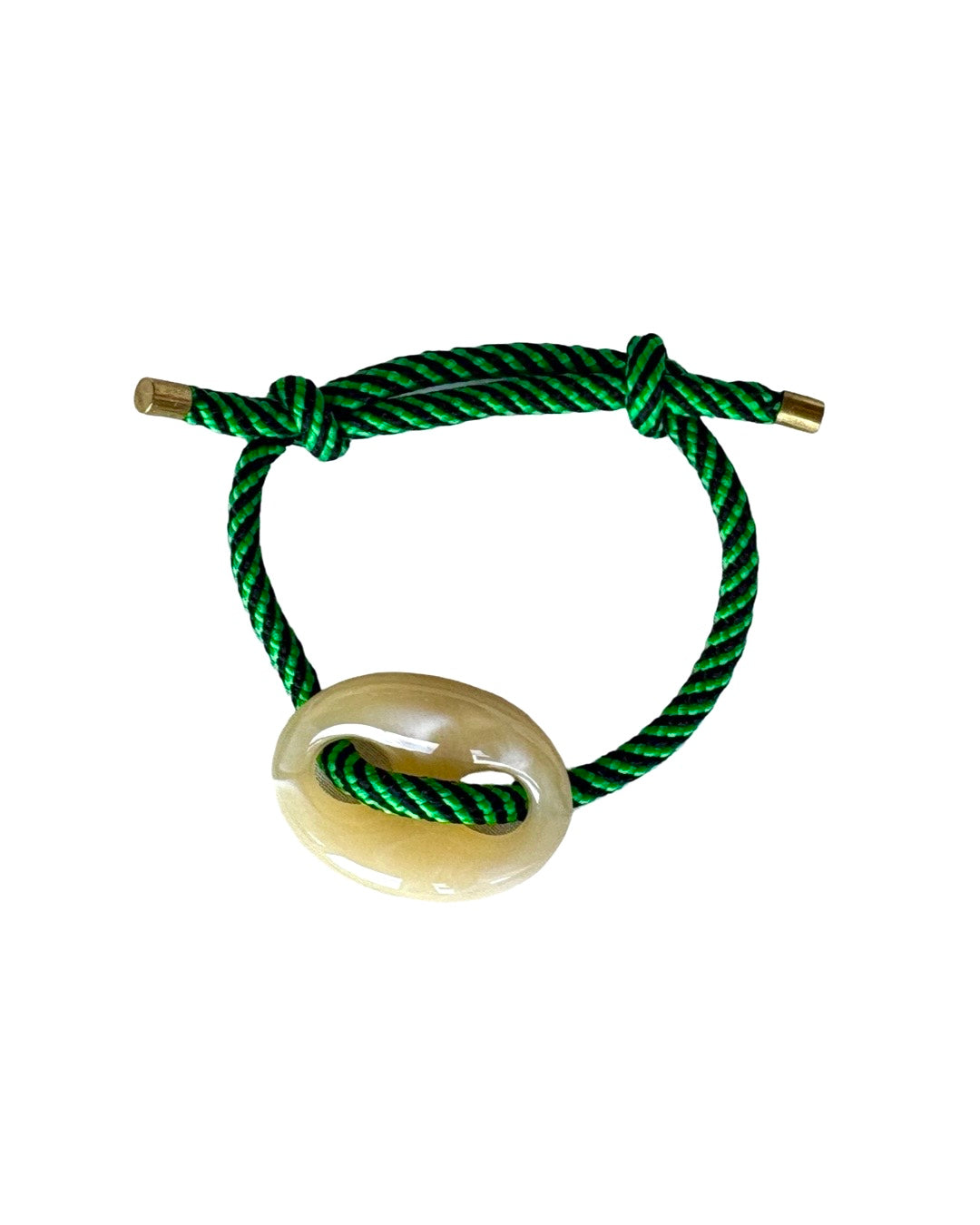 Navy Green Stripe Mariner Bracelet