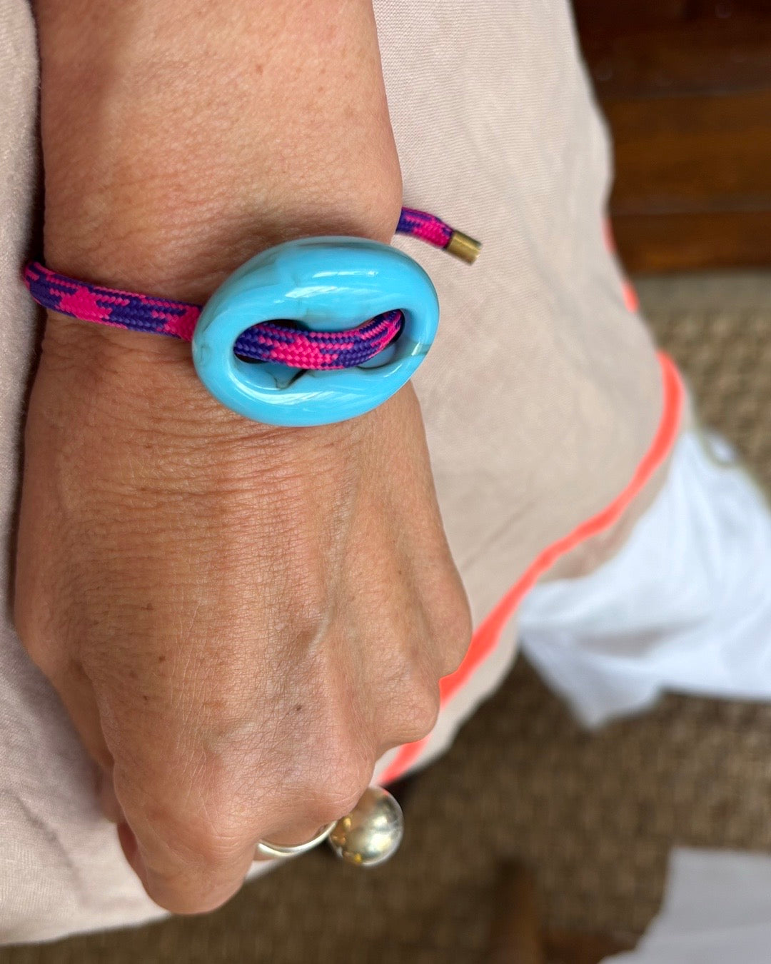 Fuschia Purple Argyle Mariner Bracelet
