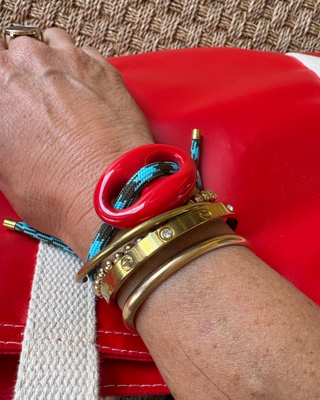 Blue Brown Argyle Mariner Bracelet
