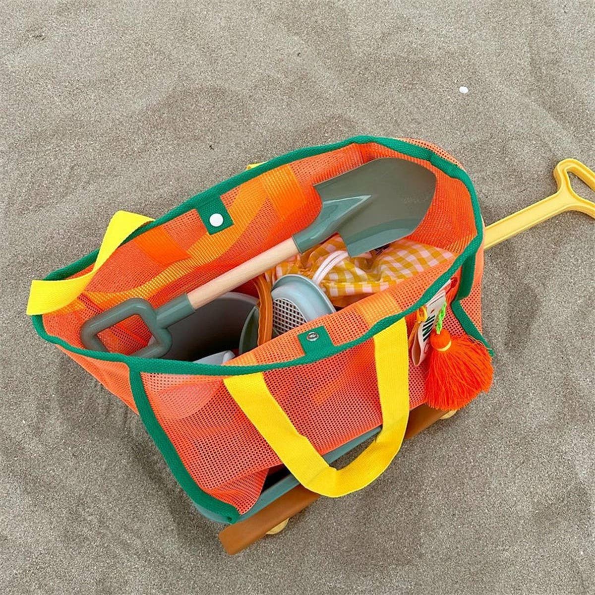 ORANGE MESH BEACH TOTE
