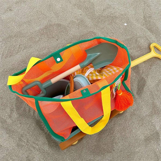 ORANGE MESH BEACH TOTE