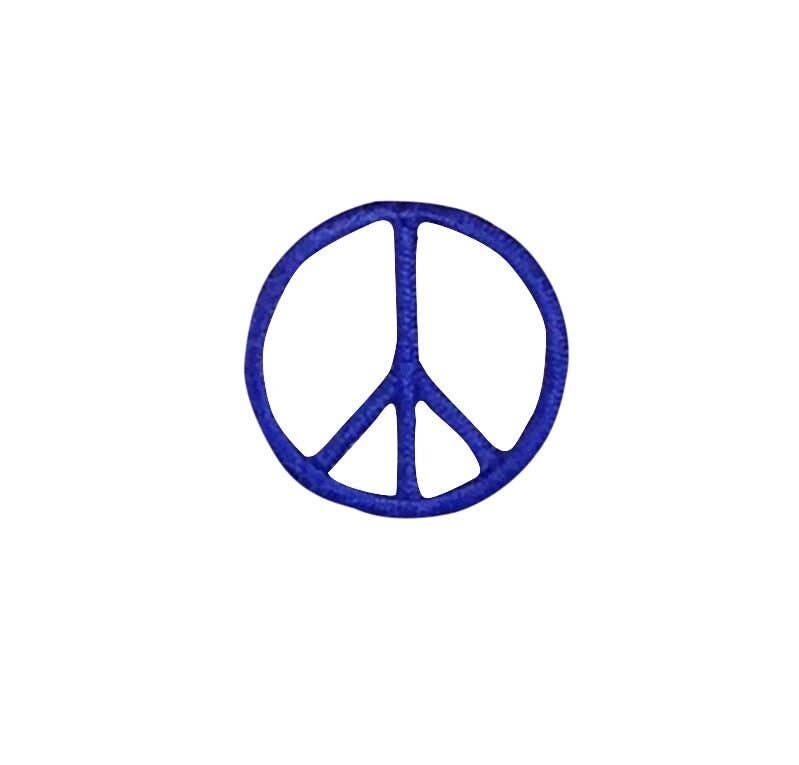1" Peace Sign, Embroidered, Iron on Patch: Multi Color