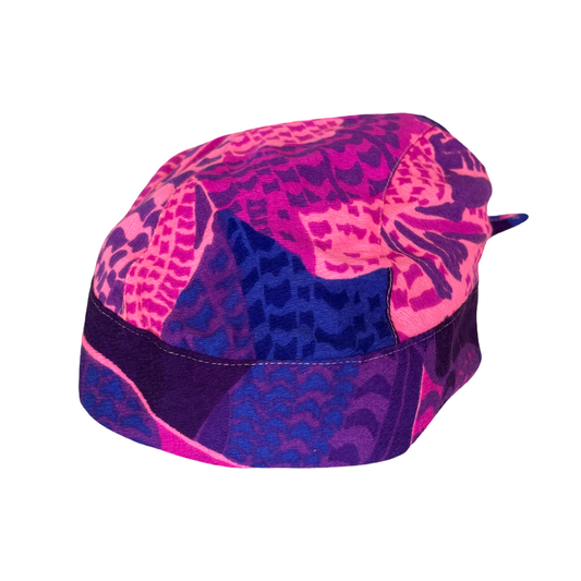 Scarf Hat Vintage Purple Bark Cloth image 1