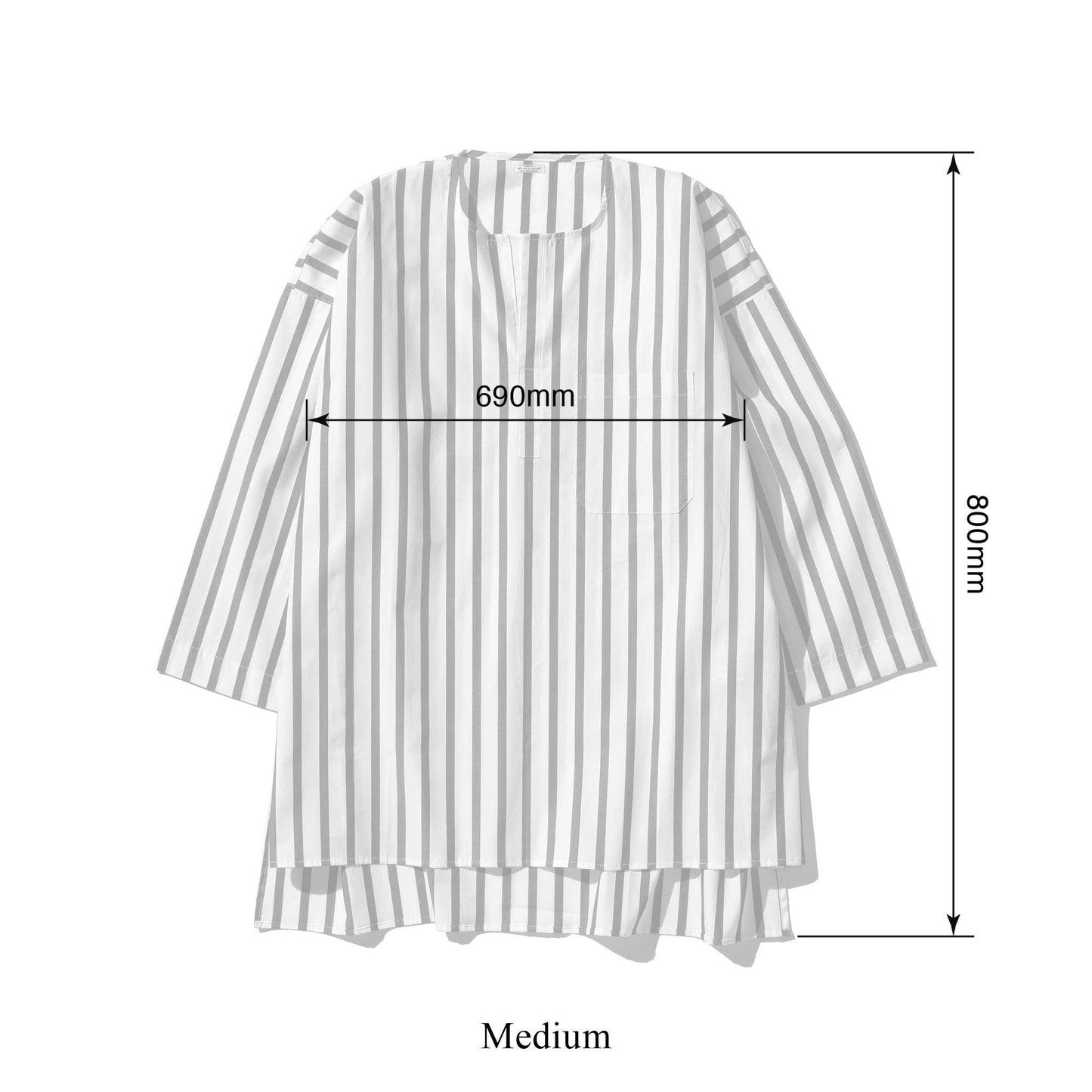 CREWNECK WHITE BLUE STRIPE 0/S