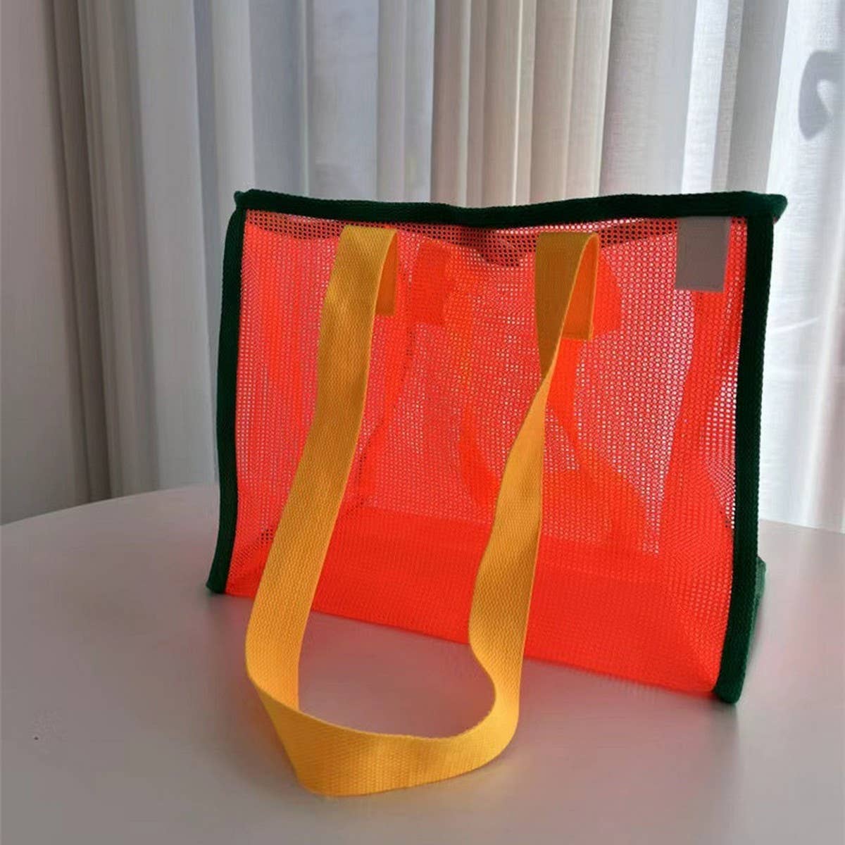 HOT PINK MESH BEACH TOTE