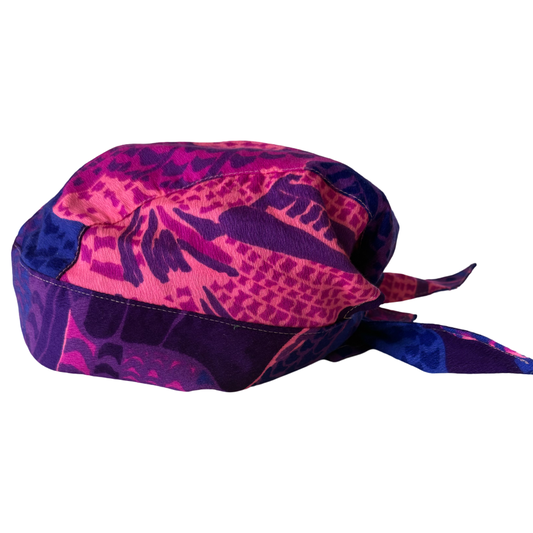 Scarf Hat Vintage Purple Bark Cloth image 0