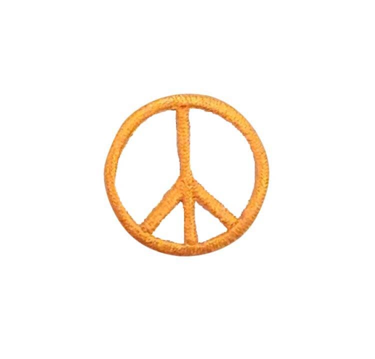1" Peace Sign, Embroidered, Iron on Patch: Red