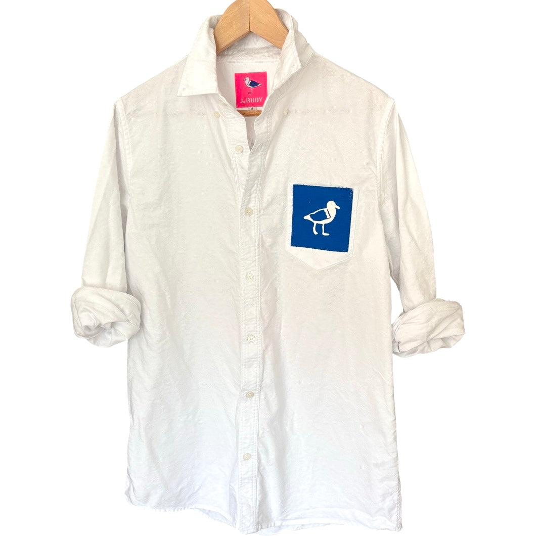 Seagull Anchor White Oxford Unisex Dress Shirt image 0