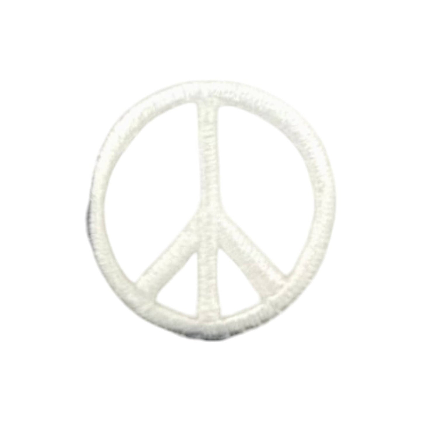 1" Peace Sign, Embroidered, Iron on Patch: Green