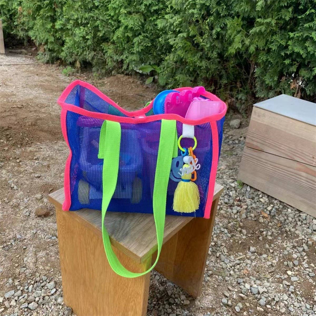 ORANGE MESH BEACH TOTE