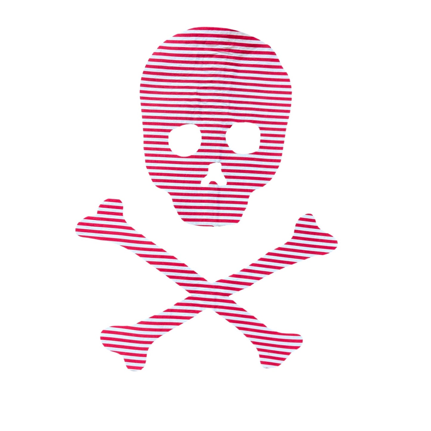 Jolly Roger Red & White Stripe Fabric Patch image 0