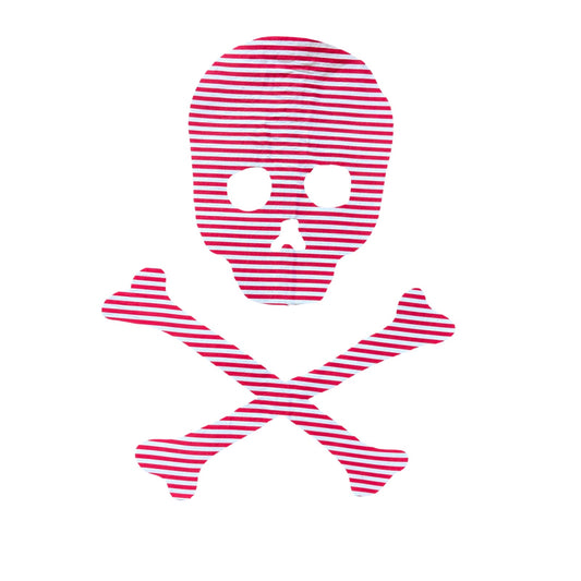 Jolly Roger Red & White Stripe Fabric Patch image 0